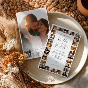 Invitation Code Qr moderne Minimum 29 Mariage de grille photo