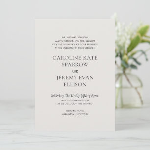 Invitation Code QR neutre propre Mariage élégant