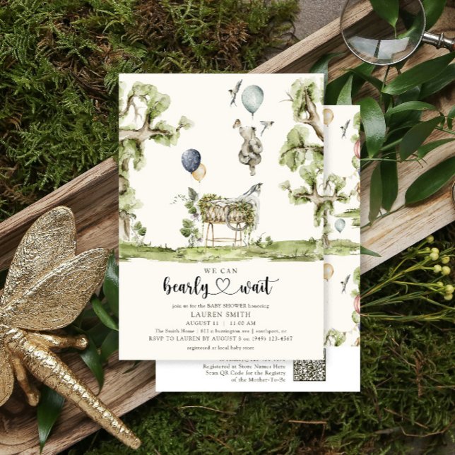 Invitation Code QR Nous Pouvons à peine attendre Baby Shower  (Créateur téléchargé)