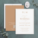 Invitation Code QR officiel Terracotta Monogramme Mariage de<br><div class="desc">Vous recherchez une invitation de mariage moderne, formelle et élégante ? Ne cherchez pas plus loin que notre Elégant Faire-part de mariage de calligraphie de monogramme en terre cuite QR Code ! Ce bel invitation présente votre monogramme personnalisé en terre cuite et vos détails personnels accentués de calligraphie moderne lettrée...</div>