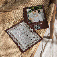 Code QR photo de napperon en dentelle marron choco
