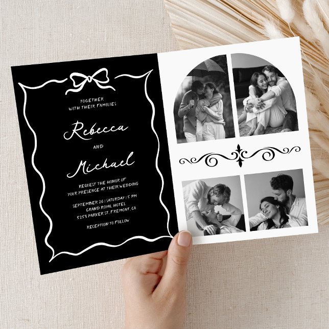 Invitation Code QR Photo Mariage Arc Blanc Dessiné à la Main  (Créateur téléchargé)