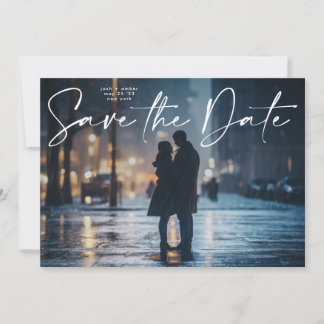Invitation Code QR photo modifiable - Modern Save the Date Ca