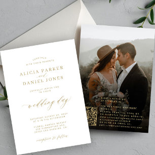 Invitation Code QR photo or calligraphie script mariage