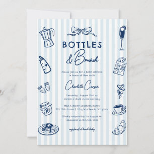 Invitation Code QR pour Baby Shower Bottles et Brunch Doodle