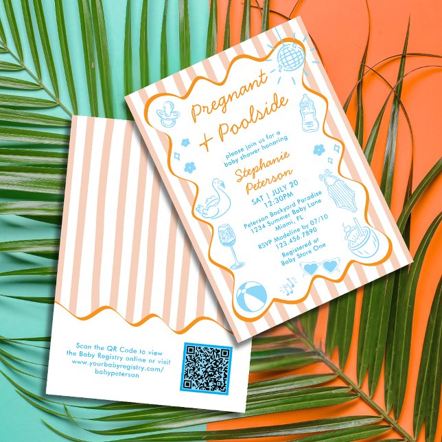 Invitation Code QR pour Baby Shower de Grossesse au Bord de l (Créateur téléchargé)