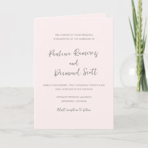 Invitation Code QR rose moderne Mariage simple