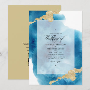 Invitation Code QR RSVP aquarelle Mariage sur la Plage