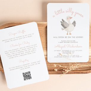 Invitation Code QR Silly Goose Rose Fille Baby Shower