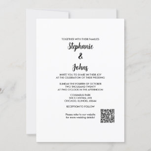 Invitation Code QR Simple Elegant Script Classic 2024 Mariage