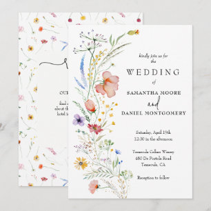 Invitation Code QR Tout En Un Mariage Fleur Sauvage