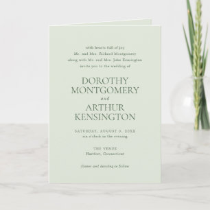 Invitation Code QR Vert Sauge Moderne Élégant Mariage