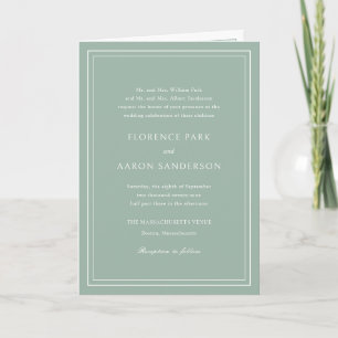 Invitation Code QR Vert Sauge Traditionnel Mariage Intemporel