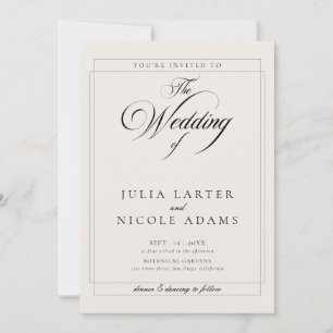 Invitation Code QR Web de détails de mariage noir ivoire clas