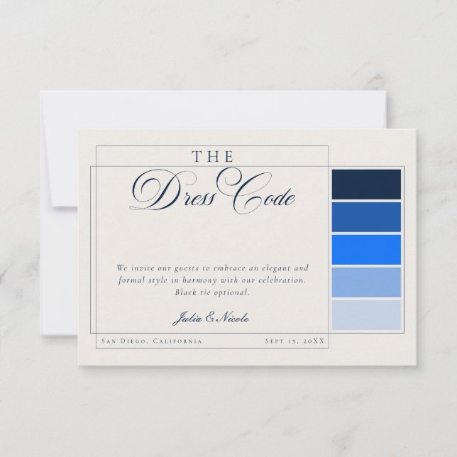 Invitation Code vestimentaire formel calligraphie ivoire mari (Devant)
