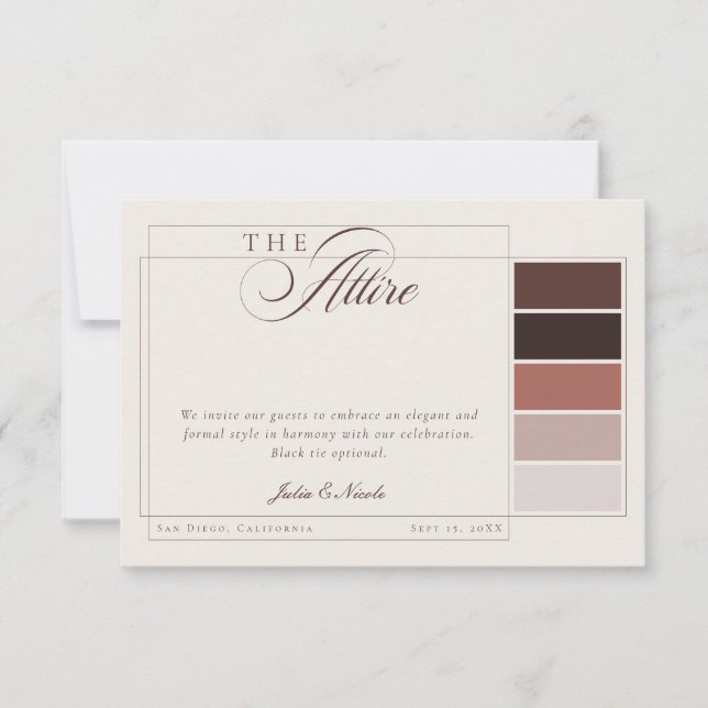 Invitation Code vestimentaire formel calligraphié ivoire marr (Devant)