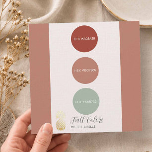 Invitation Codes de palette de mariage couleur d'automne HEX