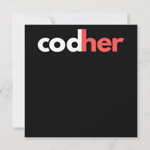 Invitation Codher Girl Programmer Femmes Ingénieur de tige Am