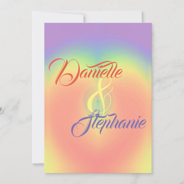 Invitation Coeur arc-en-ciel (Devant)