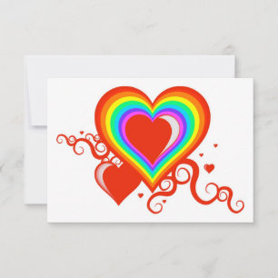 Invitation coeur arc-en-ciel