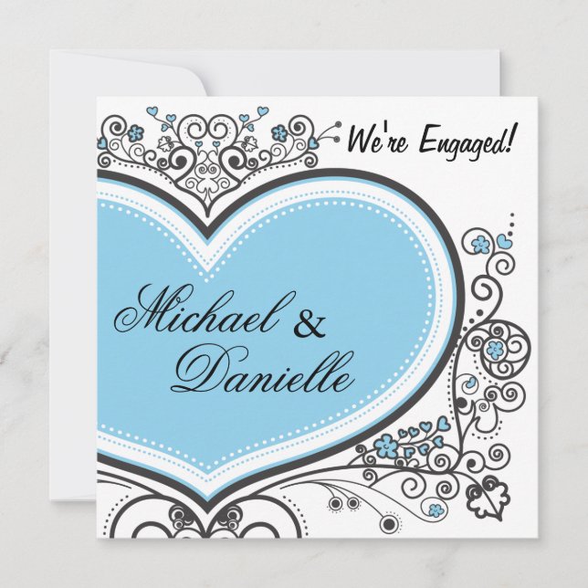 Invitation Coeur bleu (Devant)