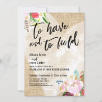 Cœur Boho Floral Toile de Jute À Avoir et À Tenir