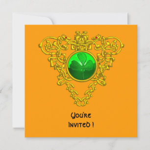 INVITATION COEUR CELTIQUE AVEC LE JOUR DU SHAMROCK ST PATRICK