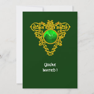 INVITATION CŒUR CELTIQUE AVEC TRÈFLE FÊTE DE LA SAINT-PATRICK