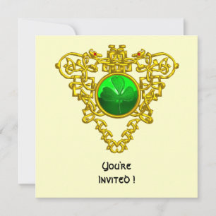 INVITATION CŒUR CELTIQUE AVEC TRÈFLE FÊTE DE LA SAINT-PATRICK