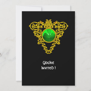 INVITATION CŒUR CELTIQUE AVEC TRÈFLE FÊTE DE LA SAINT-PATRICK