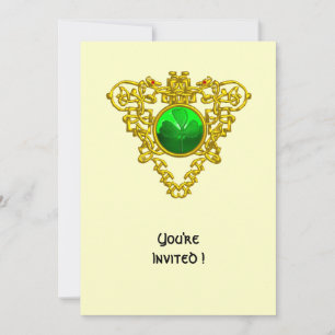 INVITATION CŒUR CELTIQUE AVEC TRÈFLE FÊTE DE LA SAINT-PATRICK