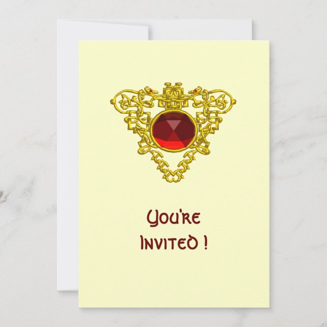 Invitation COEUR CELTIQUE ivoire blanc (Devant)