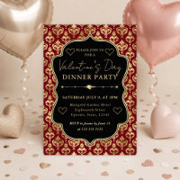 Cœur damassé rouge et or pour la Saint-Valentin