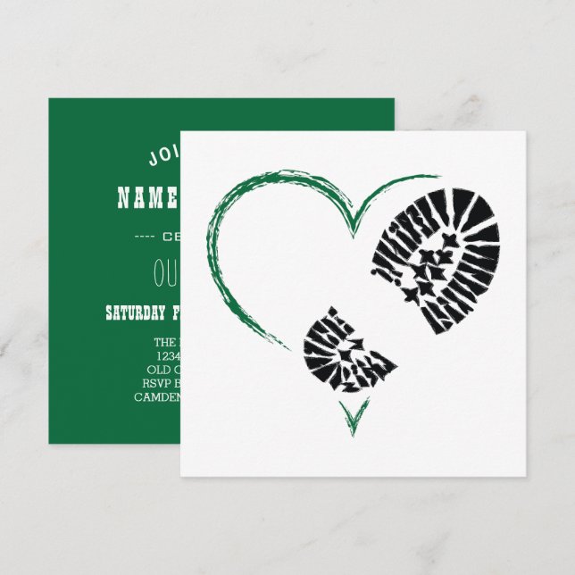 Invitation coeur d'amorce (Devant / Derrière)