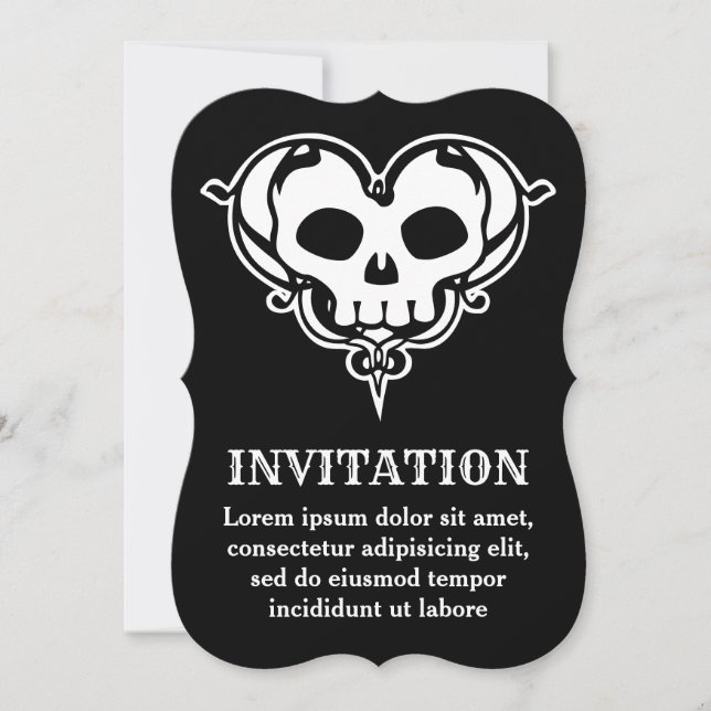 Invitation Coeur de crâne décoratif (Devant)