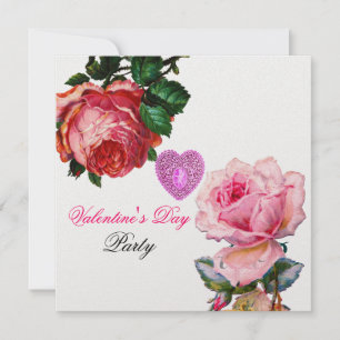 INVITATION COEUR DE LAMPE CUPIDE, ROSES ROSES ROSES ROSES VAL
