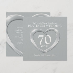 Invitations Faire Part Cartes Mariage Anniversaire 70 Ans Zazzle Fr