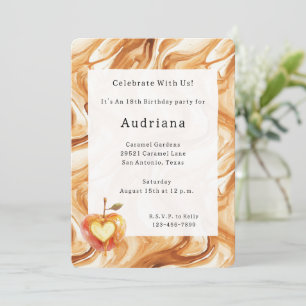 Invitation Cœur de pomme au caramel de crème Carmel Anniversa