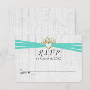 Invitation Coeur de ruban RSVP de mariage