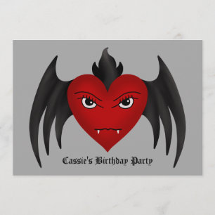 Invitation Coeur de vampire gothique mignonne toute occasion