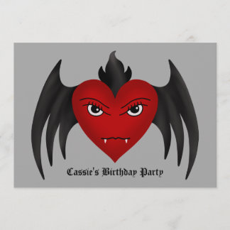 Invitation Coeur de vampire gothique mignonne toute occasion