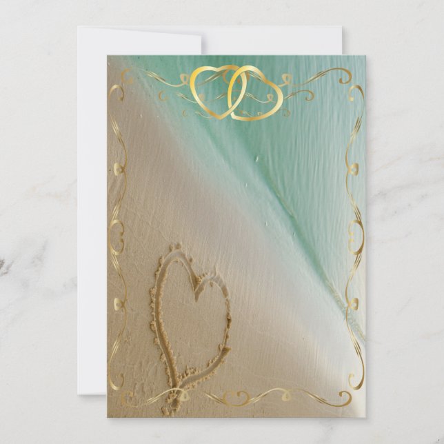 Invitation Coeur découpé dans le sable Invitation4 (Devant)