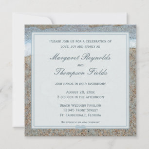 Invitation Coeur des coquillages sur la plage Mariage Invitat
