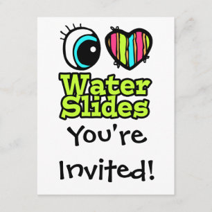 Invitation Coeur des yeux brillants J'aime Diapositives d'eau