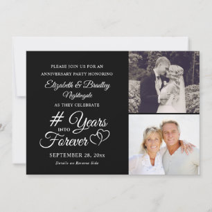 Invitation Cœur Élégant d'Anniversaire DES ANNÉES POUR TOUJOU
