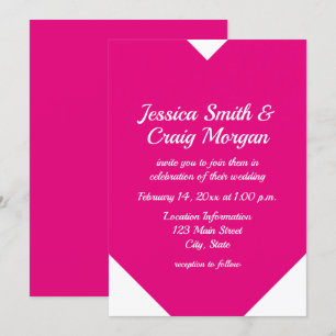 Invitation Cœur en forme de rose chaud Saint-Valentin Mariage