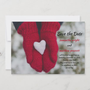 Invitation Coeur en main Sauvez la date de l'annonce