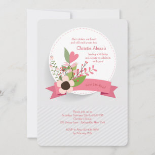 Invitation Cœur et Fleurs