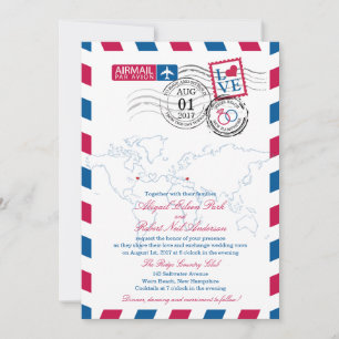 Invitation Coeur Etats-Unis de par avion et épouser de