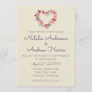 Invitation Coeur floral